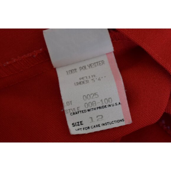 Vintage 80s Red Polyester Pleated Trousers by Pykettes | size 12 - Picture 7 of 10